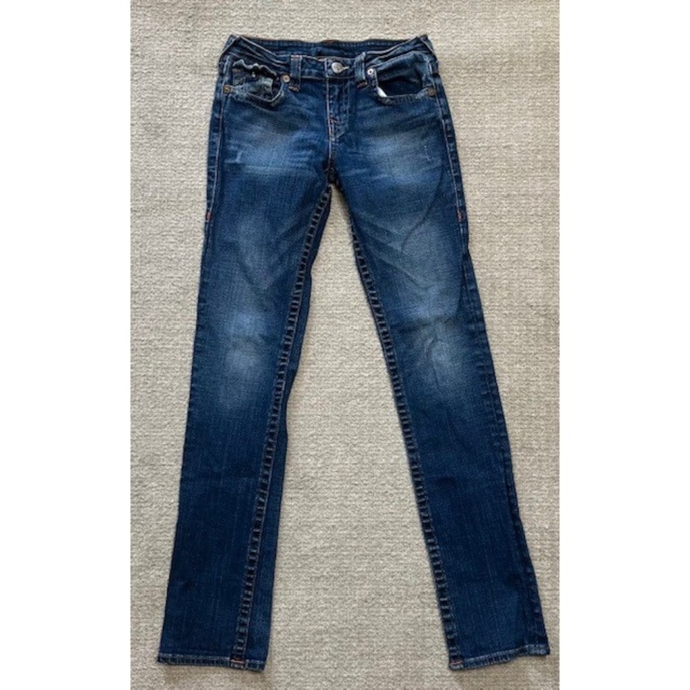 True Religion Jeans Girls Size 14 Julie Super T Dark Wash Denim Pre Owned